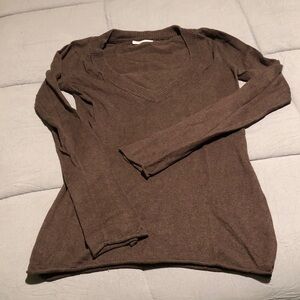 Brown V-Neck Sweater